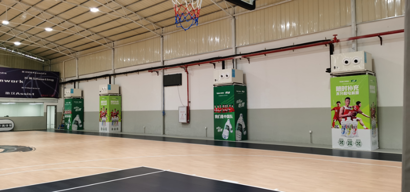 室內籃球館制冷降溫，應用蒸發冷省電空調射流空調