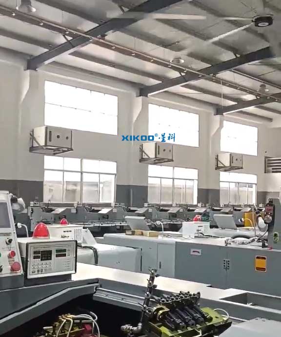 常熟車間降溫新方案，應用蒸發冷省電空調-臥式射流機組